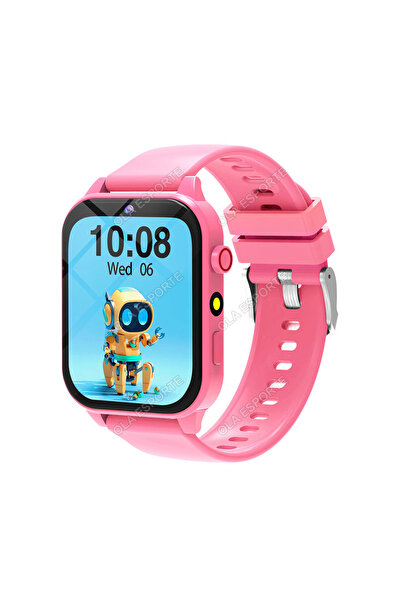 Choice10 ساعة ذكية جديدة للأطفال باللون الوردي، إصدار 2025، شاشة لمس عالية ال...