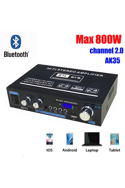 Choice1 US Plug HiFi Digital AK35 Bluetooth Amplifiers MP3 Channel 2.0 Sound ...