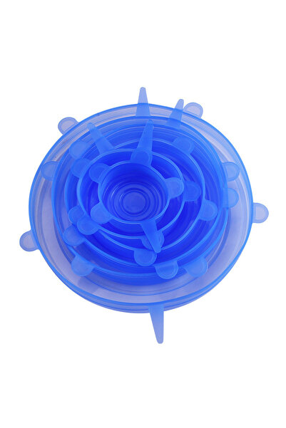 Choice5 ٦ قطع أغطية سيليكون دائرية زرقاء قابلة للتمدد، ٦/١٢ قطعة، أغطية قابلة...