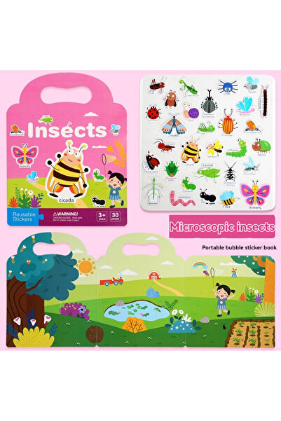 Choice1 كتاب ملصقات حشرات قابل لإعادة الاستخدام للأطفال، ملصقات سيارات وشاحنا...