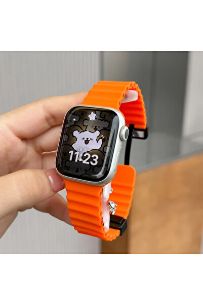 Choice6 سوار ساعة من السيليكون البرتقالي، متوفر بأحجام 42، 44، 45، 46، و49 مل...