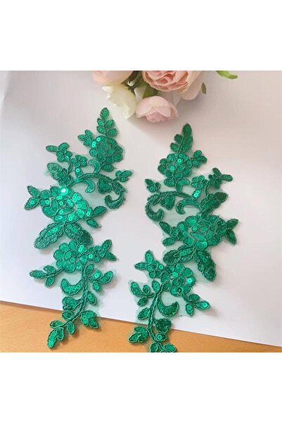 Choice14 Green 10pcs 10Pcs/5Pair.15 Color Border Lace Shining Sequins Mirrore...