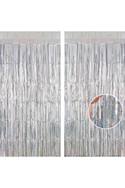 Choice3 ستارتان فضيتان لخلفية الحفلات، ستارة من رقائق معدنية لامعة، ستارة بشر...