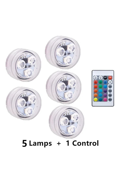 Choice1 5 Lamps 1 Controller Indoor LED Night Light Battery Powered,RGB Subme...
