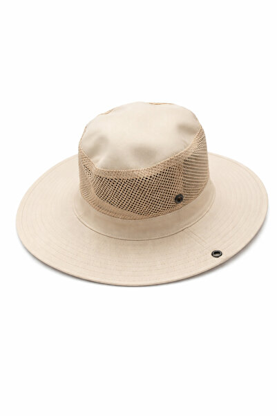 DaphKids Unisex Outdoor Safari Hat Beige Sun Protection Hat with Mesh Detail ...