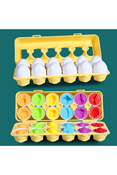 Choice6 ١٢ قطعة فاكهة، ١٢ بيضة متطابقة، ألعاب مونتيسوري الحسية للأطفال، بيض ع...