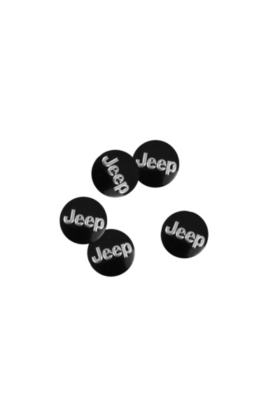 Choice1 5 قطع - ملصقات شعار مفتاح التحكم عن بعد لسيارة جيب باللون الأسود، منا...