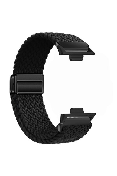 Choice31 سوار نايلون مضفر مغناطيسي أسود اللون لساعة Redmi Watch 4 و 5، قابل ل...