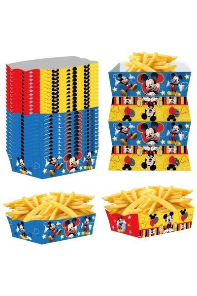 Choice12 12pcs Style-C Mickey Minnie Mouse Party Popcorn Box Mickey Paper Foo...