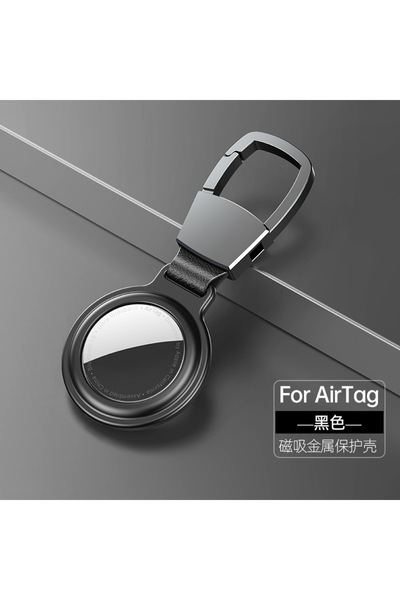 Choice3 غطاء حماية معدني فاخر أسود لـ Air Tags مع خاصية الالتصاق المغناطيسي ل...