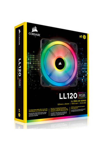 Choice مروحة تبريد RGB LL120 سوداء من CORSAIR، مقاس 120 مم، بإضاءة LED مزدوجة...