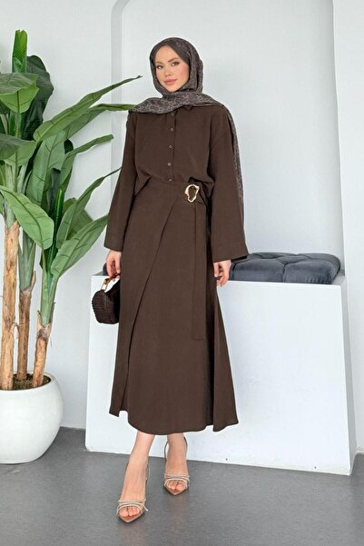 Şulemoda Giyim Ruby Skirt Suit Brown