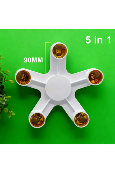 Choice1 موزع متعدد الاستخدامات 5 في 1 لمصابيح E27، حامل مصباح LED من E27 إلى ...