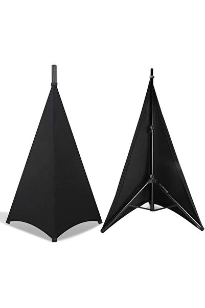 Choice1 غطاء حامل مكبر صوت أسود ثنائي الجانب، حامل إضاءة ثلاثي القوائم مرن وق...