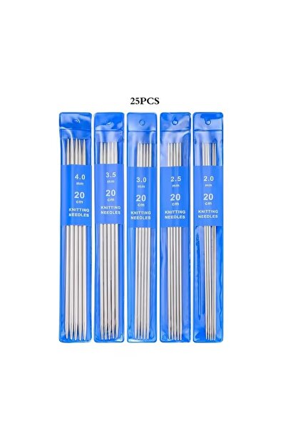 Choice4 1 5-35PCS 20CM Stainless Steel Knitting Needles Set 2-5MM Double Poin...