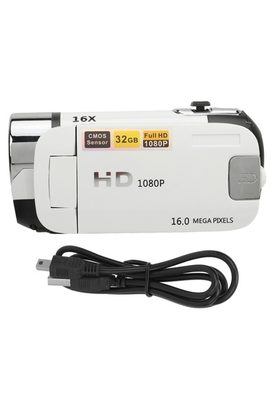 Choice1 كاميرا رقمية بيضاء D90 بدقة 16 ميجابكسل و1080 بكسل، شاشة قابلة للدورا...