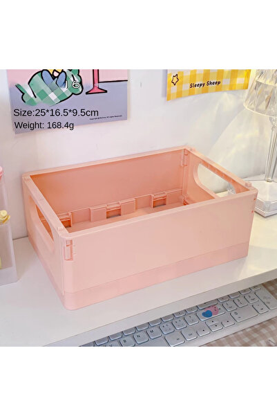 choice2 صندوق تخزين مكتبي كبير وردي اللون، مناسب للكتب والوجبات الخفيفة والأل...