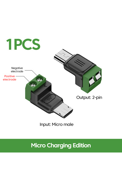 choice2 محول شحن صغير من النوع C ذكر 5 فولت إلى طرفين أخضر بدون لحام، رأس توص...