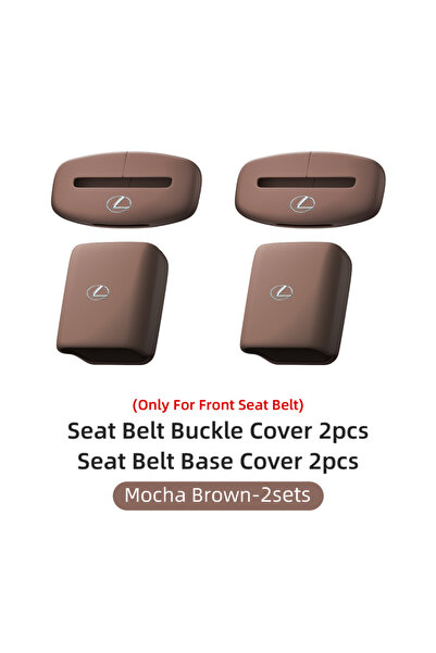 Choice3 غطاء مشبك مشبك حزام الأمان من السيليكون العالمي من موكا براون - طقمين...