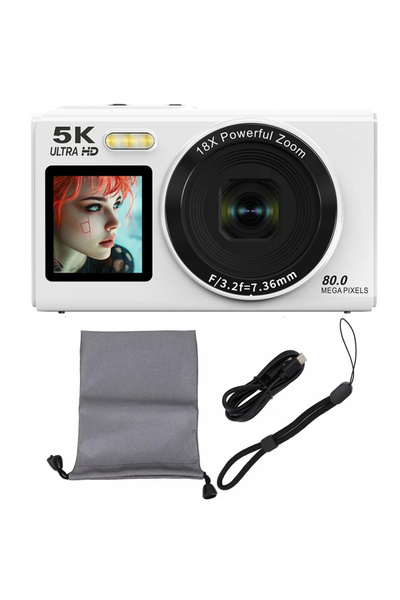 Choice كاميرا Ourlife الرقمية البيضاء بدون بطاقة ذاكرة خارجية، مزودة بمستشعر ...