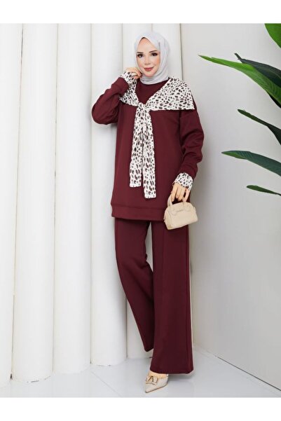 SHİROSA Scuba Bottom and Top Set with Fular Detail