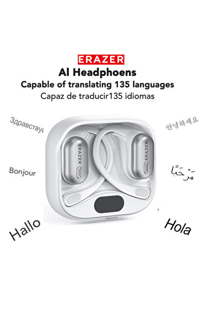 Choice سماعات أذن لاسلكية بلوتوث ERAZER XF53 بيضاء بتقنية الذكاء الاصطناعي [ب...