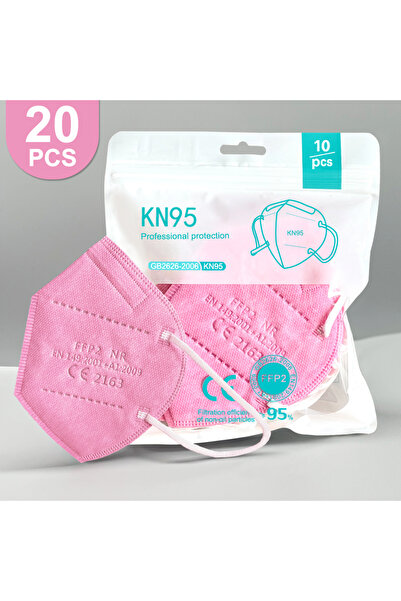 Choice1 kn95-pink-20pcs FFP2 Masks CE Approved KN95 mascarillas fpp2 5-layer ...
