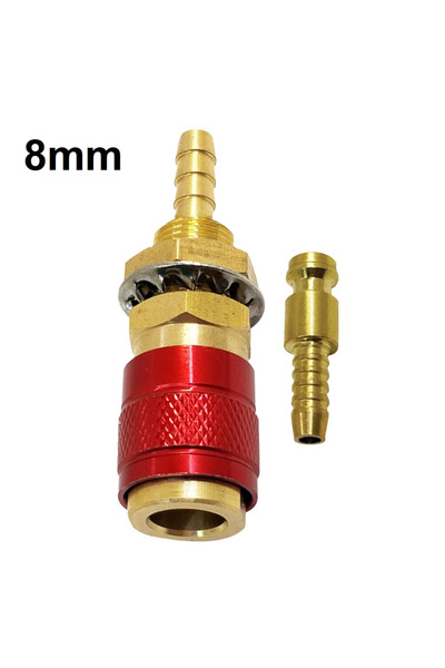 Choice Red Gas & Water Quick Connector For Tube Inner Diameter 8mm With Hose ...