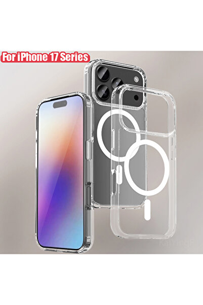 choice2 جراب فاخر شفاف مزود بشحن لاسلكي مغناطيسي لهاتف iPhone 17 Pro Max وiPh...