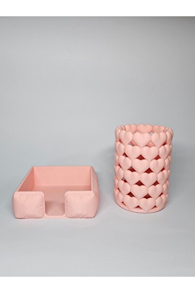 MidoriWorks Kalpli ve Puffy Tasarım 2'li Masaüstü Organizer Seti - Pastel Pem...