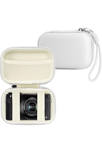 Choice7 حقيبة كاميرا رقمية بيضاء اللون مزودة بحزام من CAORY، حامل كاميرا صغير...