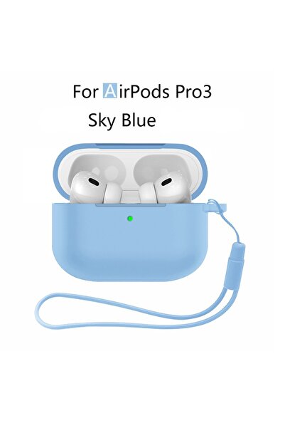 Choice25 جراب سيليكون جديد باللون الأزرق السماوي لسماعات AirPods Pro 3 (إصدار...