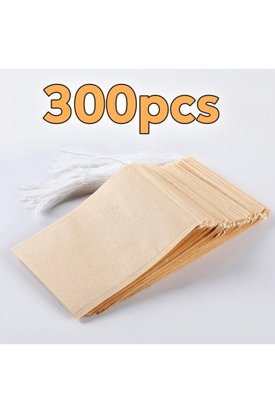 Choice8 300 كيس ورقي كبير الحجم مزود برباط لتصفية القهوة والشاي، مصنوع من موا...