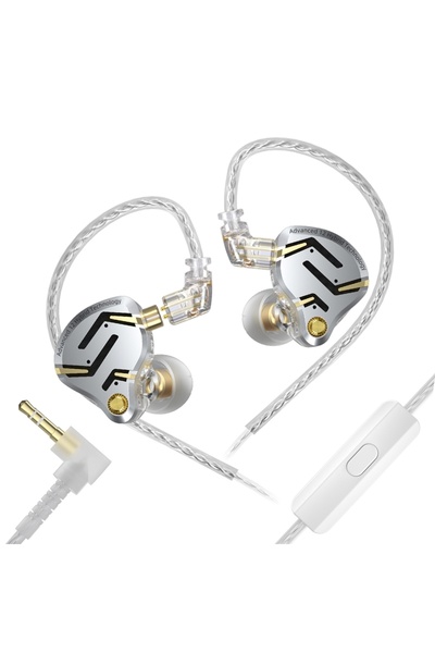 choice2 Silver mic 3.5mm KZ ZS12 PRO 2 1DD+5BA Flagship-Grade Super Linear Hy...