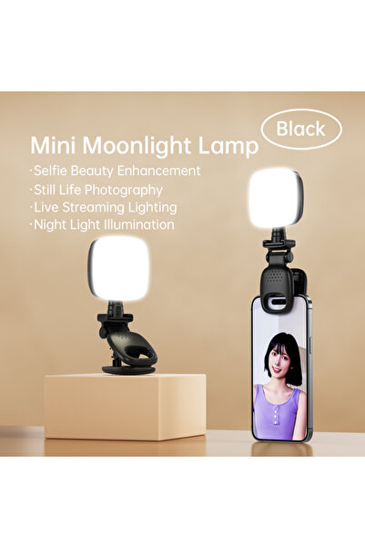 Choice مصباح سيلفي LED محمول أسود اللون، مصباح صغير للكاميرا، مصباح ليلي للها...