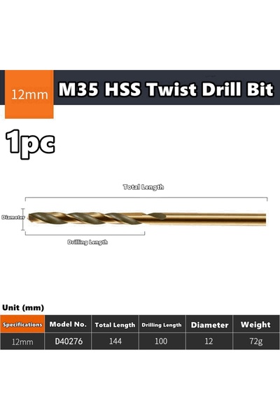 Choice14 1pc 12mm 1mm-14mm 1pc/10pcs Cobalt Drill Bits For Metal Wood Working...