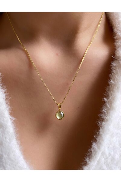 Src Jewelry 925 Ayar Gümüş Sitrin Kolye&Küpe Set