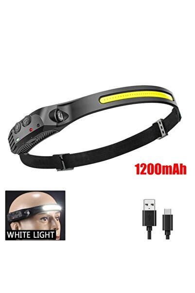 Choice مصباح رأس W689 أبيض قابل لإعادة الشحن عبر منفذ USB، مزود ببطارية مدمجة...