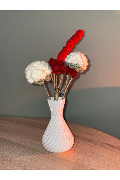 Lavinia Center مزهرية زخرفية مصنوعة يدويًا منسوجة على شكل زهرة (25 سم)