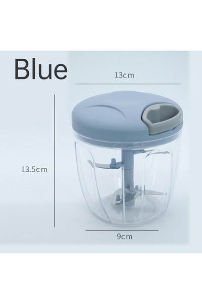 Choice4 مفرمة لحم يدوية زرقاء سعة 900 مل (500/900 مل) مع قطاعة ثوم، مكبس ثوم ...