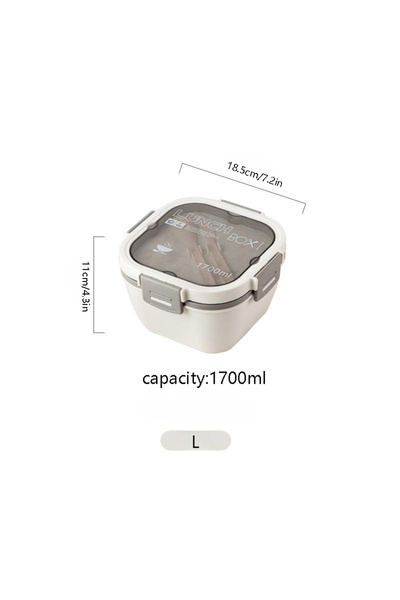 Choice3 White Double Stackable Lunch Box, 50 oz. Large Salad Bowl, 4 Compartm...