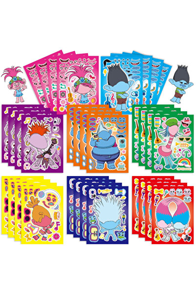 Choice 15x21cm 16 sheets 16 Sheets/Pack Trolls Make Your Own Face DIY Puzzle ...