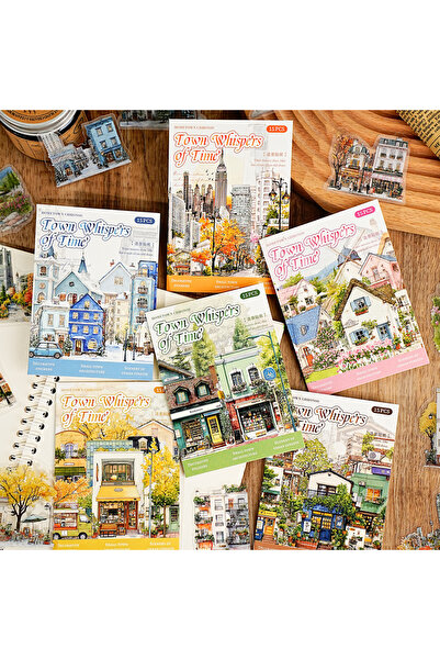 Choice4 ستة نماذج من سلسلة إيتوري لايف سمول تاون تايم، مجموعة ملصقات بنمط معم...