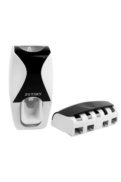 choice2 ملحقات حمام سوداء، موزع معجون أسنان أوتوماتيكي، حامل فرشاة أسنان مقاو...