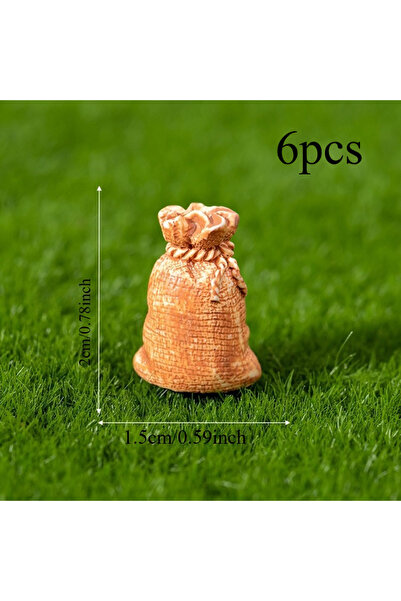 Choice small 6pcs Realistic Burlap Sack Statues,Resin Crafted,Versatile for M...