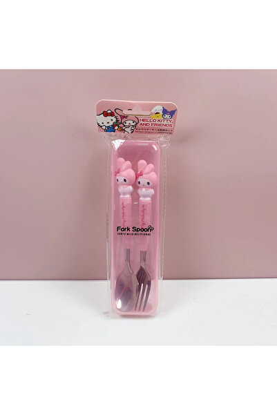 choice2 مجموعة ملاعق وشوكة ماي ميلودي كورومي من قطعتين، لطيفة من سانريو بومبو...