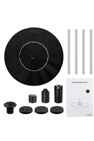 Choice Dark Grey Solar Fountain Pump Floating Solar Panel Bird Baths Water Fo...