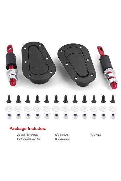 choice2 black no lock 2Pcs Universal Racing Car Hood Pin Engine Bonnet Latch ...