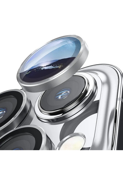 Choice66 واقي عدسة كاميرا لهاتف آيفون 16 برو (3 قطع فضية) بالإضافة إلى واقي ع...