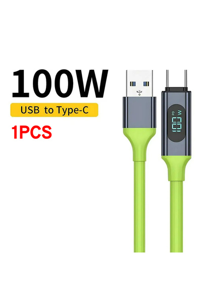 choice2 كابل USB-C جديد بطول 1.5 متر، بقدرة 240 واط، مزود بشاشة عرض رقمية.